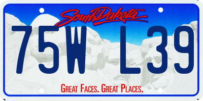 SD license plate 75WL39