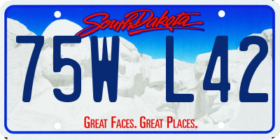 SD license plate 75WL42