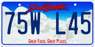 SD license plate 75WL45