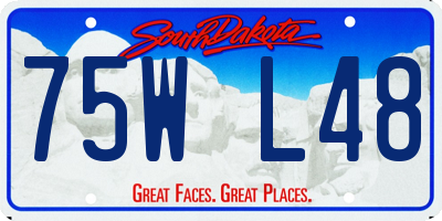 SD license plate 75WL48