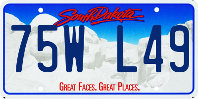 SD license plate 75WL49