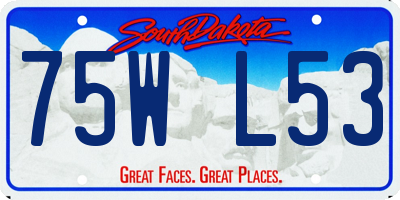 SD license plate 75WL53