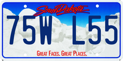 SD license plate 75WL55