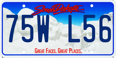 SD license plate 75WL56