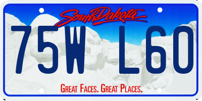 SD license plate 75WL60