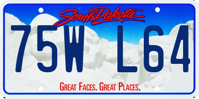 SD license plate 75WL64
