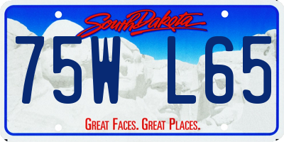 SD license plate 75WL65