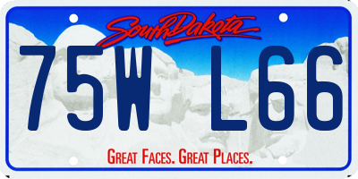 SD license plate 75WL66