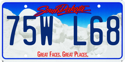 SD license plate 75WL68