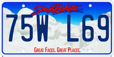 SD license plate 75WL69