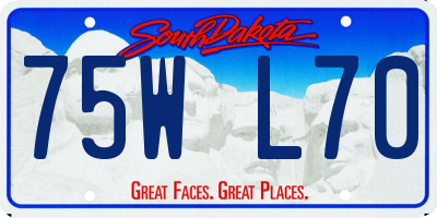 SD license plate 75WL70