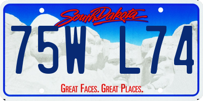 SD license plate 75WL74