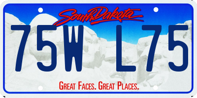 SD license plate 75WL75