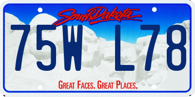 SD license plate 75WL78