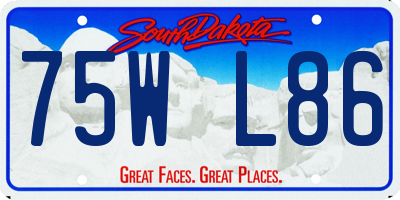 SD license plate 75WL86