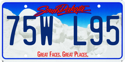 SD license plate 75WL95
