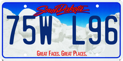 SD license plate 75WL96