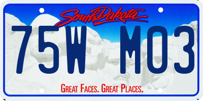 SD license plate 75WM03
