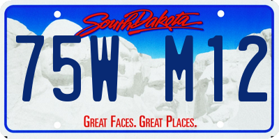 SD license plate 75WM12