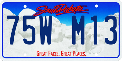 SD license plate 75WM13
