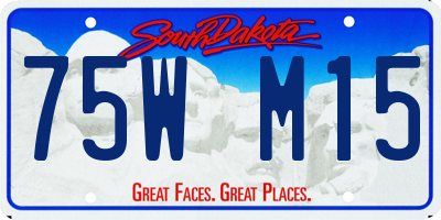 SD license plate 75WM15