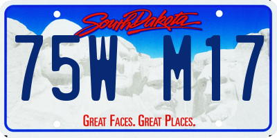 SD license plate 75WM17