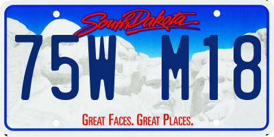 SD license plate 75WM18