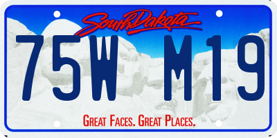 SD license plate 75WM19