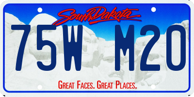 SD license plate 75WM20