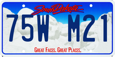 SD license plate 75WM21