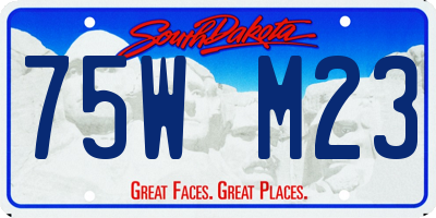 SD license plate 75WM23