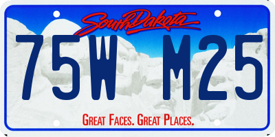 SD license plate 75WM25