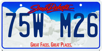 SD license plate 75WM26