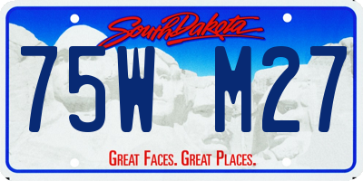 SD license plate 75WM27