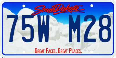 SD license plate 75WM28