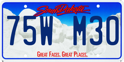 SD license plate 75WM30
