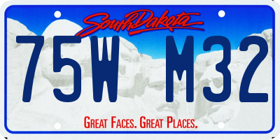 SD license plate 75WM32