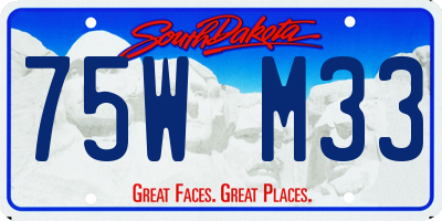 SD license plate 75WM33