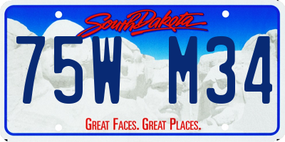 SD license plate 75WM34
