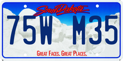 SD license plate 75WM35
