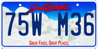 SD license plate 75WM36