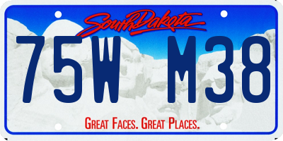 SD license plate 75WM38