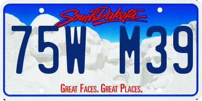 SD license plate 75WM39