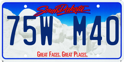 SD license plate 75WM40