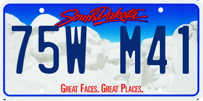 SD license plate 75WM41