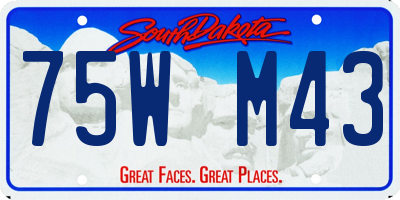 SD license plate 75WM43