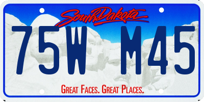 SD license plate 75WM45