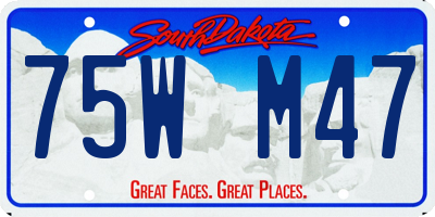SD license plate 75WM47