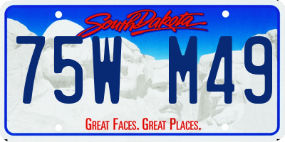 SD license plate 75WM49