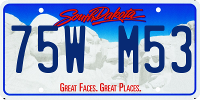 SD license plate 75WM53